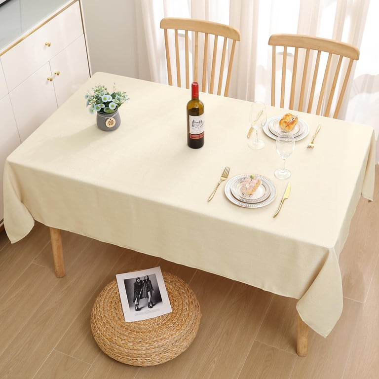 Smiry Linen Tablecloth, Waterproof Stain Resistant, 52x70 photo 2
