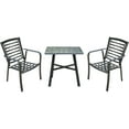 thumbnail image 1 of Hanover Pemberton 3-Piece Commercial-Grade Bistro Set with 2 Stackable Dining Chairs and a 30" Square Slat-Top Table, 1 of 10