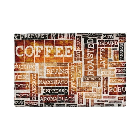 

Table Placemats Set of 6 - Hand Drawn Vintage Coffee 12x18 In Faux Linen Double Heat Resistant Place Mats Cloth Indoor/Outdoor Placemats Washable Table Mats for Dining Kitchen Party