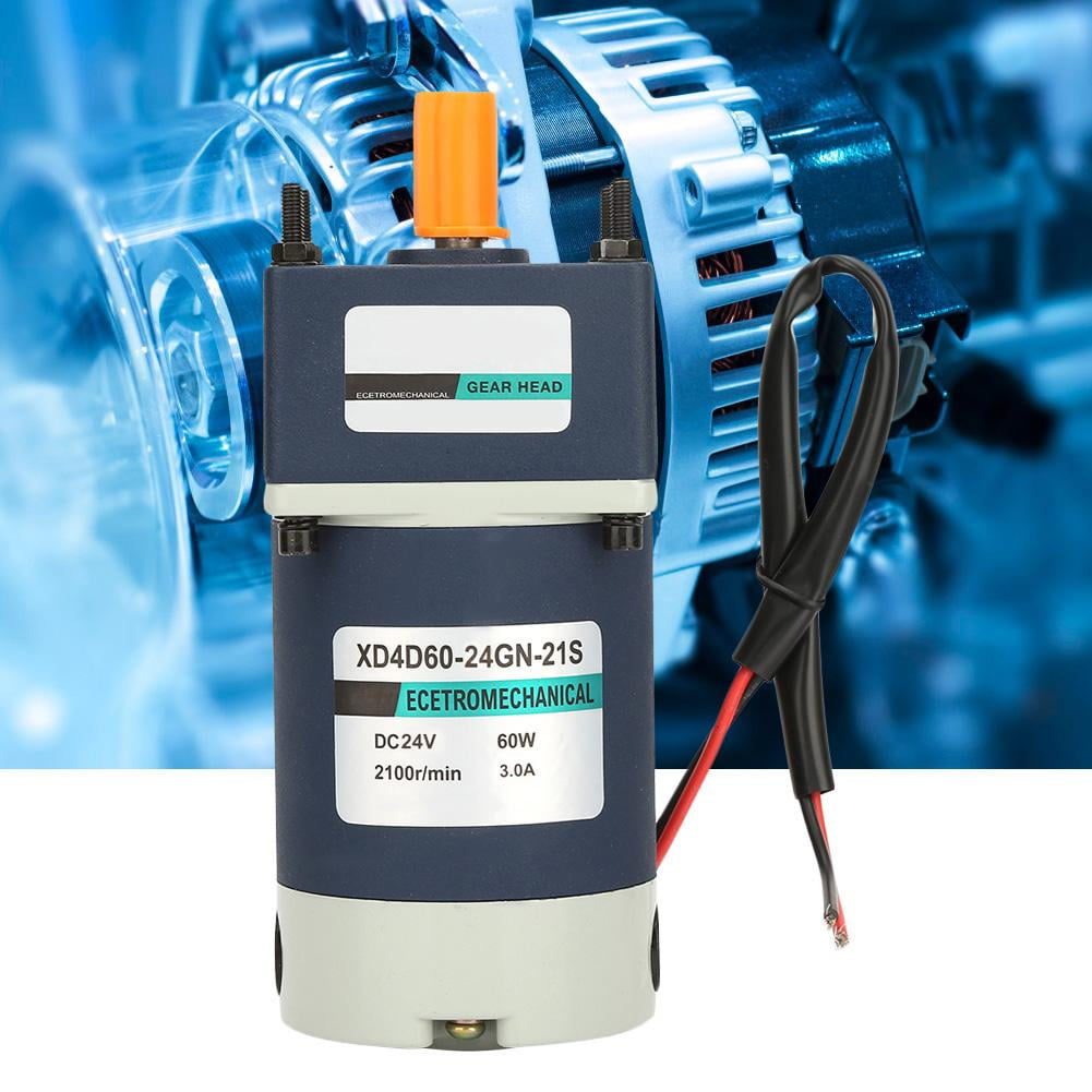 25,85RPM DC 24V 60W Electric Gear Motor,Permanent Magnet DC Motor High Torsion Adjustable Speed Metal with Gearbox Has Different Reduction Ratios with Helical Gear Shaft Metal Gear for Generator