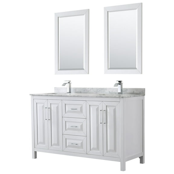 Wyndham Collection Wcv252560dunsm24 Daria 60" Free Standing Double Vanity Set - White /