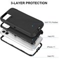 thumbnail image 3 of Case for iPhone 11 Pro Max (6.5'' Display), Rugged Durable Defender Heavy Duty 3 in 1 Shockproof Full Body Protective Cover Phone Case for Apple iPhone 11 ProMax (Black), 3 of 7