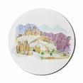 thumbnail image 1 of Landscape Mouse Pad for Computers, Fine Art Drawing of Desert City, Round Non-Slip Thick Rubber Modern Gaming Mousepad, 8" Round, White Multicolor, by Ambesonne, 1 of 2