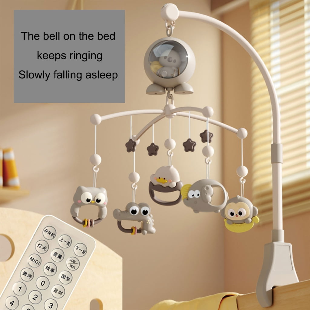 Zeiwohndc Infant Musical Toy With Rotating Animals Melodies Remote Crib Mobile