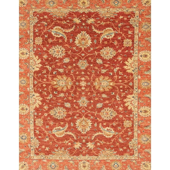 Ahgly Company Machine Washable Indoor Rectangle Abstract Orange Area Rugs, 2' x 3'