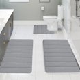 thumbnail image 7 of EUDIDV Anti-Slip Floor Mat Memory Foam Bath Mat Set Bathroom Rugs For 3 Pcs Toilet Mats Soft Comfortable Water Absorption NonSlip ThickMachine WashableEasier To Dry Dark Bathroom & Toilet Carpet, 7 of 7