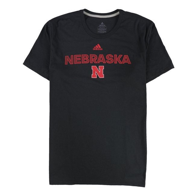 Adidas T-Shirt Graphique Nebraska pour Hommes, Noir, Très Grand