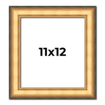 11x12 Frame Gold Plein Aire Solid Wood Picture Frame Width 2 Inches | Interior Frame Depth 0.5