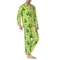 thumbnail image 2 of Kdxio Green Avocado Men’s Pajama Set Pajamas For Men 2 Piece PJ Set with Men Pajama Pants and Long Sleeve T-Shirt Lounge Set-Large, 2 of 7