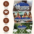 thumbnail image 6 of Navy Blue Christmas Round Tablecloth 55-60 Inch Round Fitted Table Cloth with Elastic Edge, Farmhouse Xmas Snowflake Waterproof Table Cover Protector for Outdoor Picnic Party Dining, 6 of 6