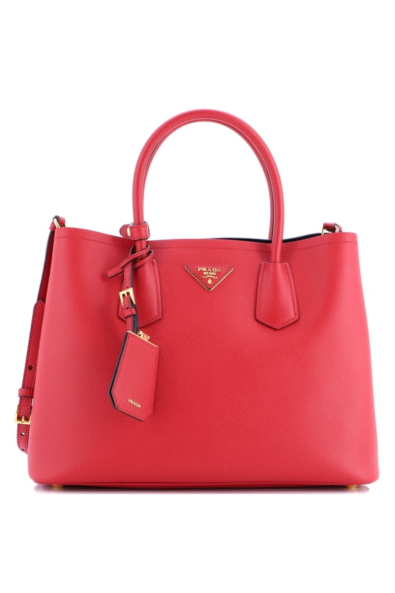 Pre-Owned Cuir Double Tote Saffiano Leather Medium By Rebag