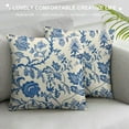 thumbnail image 3 of Nawypu  Chinoiserie Bird Floral Pillow Covers Blue White Flowers Birds Throw Pillow Case Rustic Decoration Cushion Case for Outdoor Activity Sofa Home Couch Office Room Car,, 3 of 5