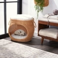 thumbnail image 4 of SAFAVIEH Faati Regular Covered Style Cat Bed with Cushion, Natural Honey/White, 4 of 14