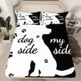 thumbnail image 2 of Homewish Kawaii Dogs Paws Full Size Sheets,Pet Animal Bed Sheets,Black White Sheet Sets For Girls Boy,Breathable Home Decor,4pcs, 2 of 7