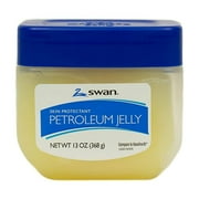Swan 100% Pure Petroleum Jelly, Skin Protectant and Effective Moisturizer for Skin and Lips, Aids Healing on Minor Burns, Cuts, Chafing and Diaper Rash, Economy, 13 oz Jar