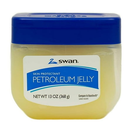 Swan 100% Pure Petroleum Jelly, Skin Protectant and Effective Moisturizer for Skin and Lips, Aids Healing on Minor Burns, Cuts, Chafing and Diaper Rash, Economy, 13 oz Jar