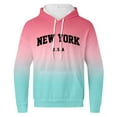 thumbnail image 5 of FASHOFT Mens Sweatuits New York Letter Print Gradient Casual Sweat Suit 2 Piece Outfits Set Activewear Hoodies Sweatpants Track Suits Light Pink M, 5 of 5