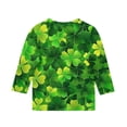thumbnail image 4 of Posijego T-Shirt Filles Garçons Fête de la Saint-Patrick Manches 3/4 Col Rond Graphique Tee Ample Décontracté, 4 of 5