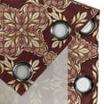 thumbnail image 4 of Ambesonne Damask Grommet Curtain, Vintage Floral Design Swirls, 50"x63", Maroon Sand Brown, 4 of 5