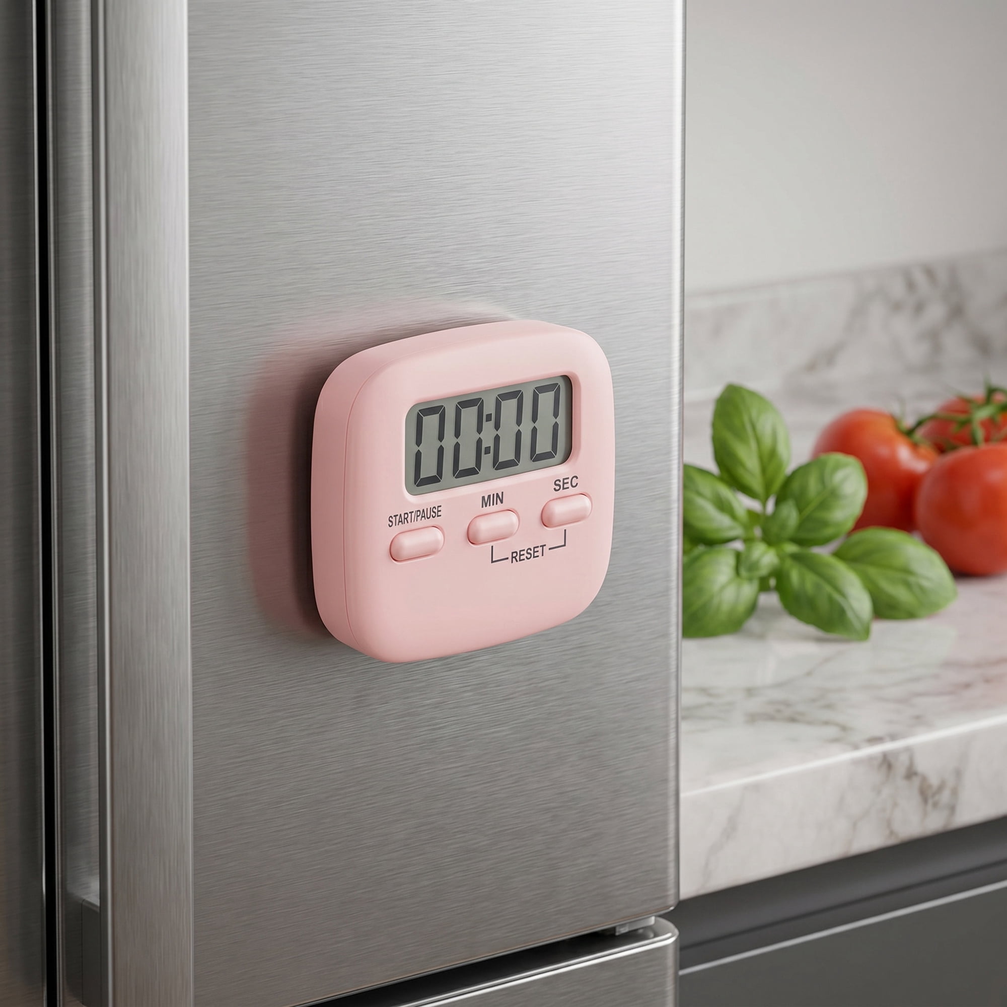 Unique Bargains Digital Loud Alarm Magnetic Backing Timer for Cooking Pink