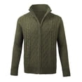 thumbnail image 1 of Gibobby Sueter Cardigan Casual Chaqueta de forro polar con cremallera completa para hombre(Verde,CH), 1 of 4