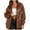 Brown, variant on Women's 2025 Winter Fashion Clothes Oversized Shearling Fleece Long Coats Jackets Ndbuld Women's Solid Flip Collar Fall And Winter Long Sleeve Fashion Leather Jacket Coat Brown M