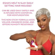 Esha Melt N Slay Daily Setting Hair Mousse – Tame Frizz & Flyaways, Long-Lasting Hold, Moisturize, 12 Fl Oz
