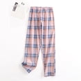 thumbnail image 5 of Womens Pajama Sets 2 Piece Cotton Plaid Pjs Long Sleeve Sleepwear Christmas Button Down Lounge Set, 5 of 9