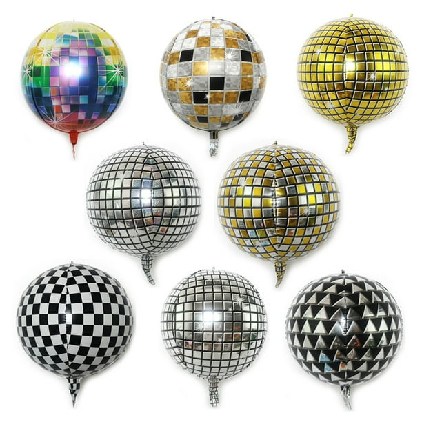 Globo de aluminio dorado y plateado con láser de 22 pulgadas, Bola de baile, decoración para fiesta de cumpleaños, decoración para salón de baile, globos