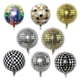 thumbnail image 1 of Globo de aluminio dorado y plateado con láser de 22 pulgadas, Bola de baile, decoración para fiesta de cumpleaños, decoración para salón de baile, globos, 1 of 5