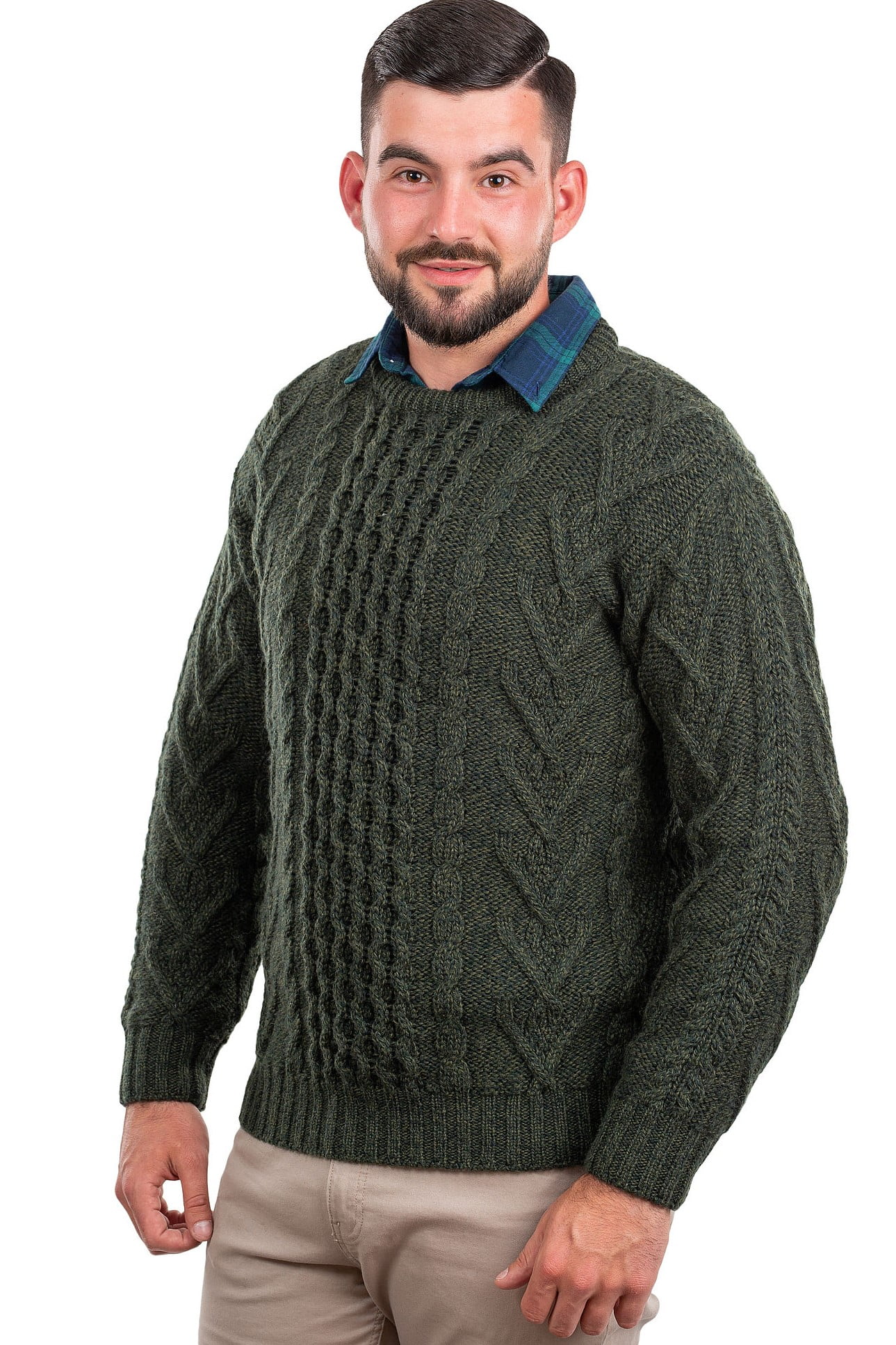 SAOL - Saol Irish Fisherman Sweater 100% Merino Wool Cable Knitted