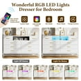 thumbnail image 5 of TROPOW Dressers & Chests of Drawers,Dresser for Bedroom,Power Outlet,55" Tv Stand Large Dresser Wooden with Led Light,Modern Dressers with Deep Drawers,Big Wide Chest of Drawers Storage Dresser,White, 5 of 7