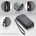 thumbnail image 5 of for Samsung Galaxy A54 5G Case, 【RFID Blocking】 for Samsung A54 5G Case Wallet for Women Men, PU Leather Magnetic Flip Strap Zipper Card Holder Wallet Phone Case for Galaxy A54 5G, Black, 5 of 12