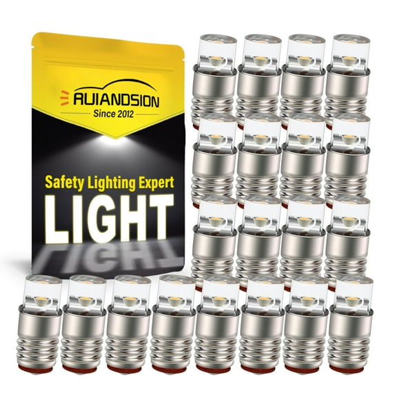 Ruiandsion E5 Micro LED Bulb,20-Pack,3V 0.1W 100LM 3000K Warm White for Replacement Dollhouse Model Miniature Instrument Lamp Decor