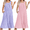 Floral Purple/Pink, variant on 2 Pack Nightgowns for Women Sleeveless Long Night Gowns Victorian Nightdress with Pockets Soft Ladies Gown