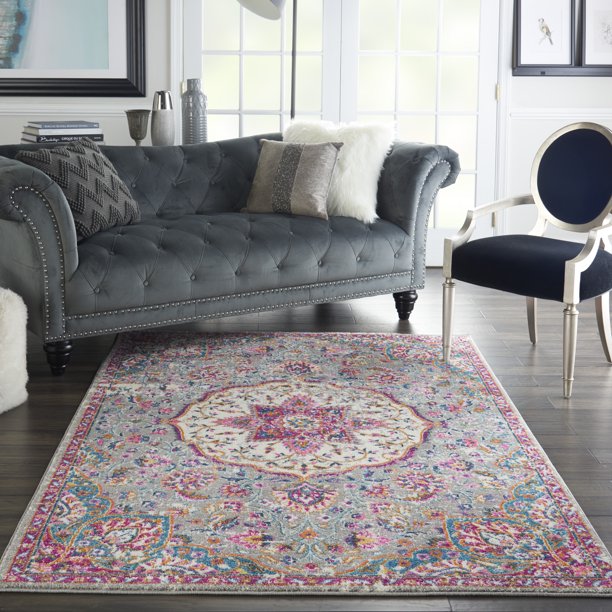 Nourison Passion Traditional Center Medallion Grey/Multi Area Rug