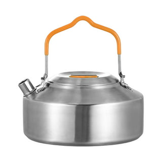 Lightweight Camping Kettle Teapot Water Boiler Kitchenware Campfire  Cookware Camp Tea Coffee Pot for Mountaineering Barbecue Backpacking 0.9L  14.5x6cm 