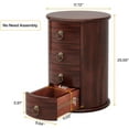 thumbnail image 2 of Tribesigns Solid Wood End Table, Round Side Table with 4 Drawers, Vintage Bedside Table Nightstand for Small Spaces, Living Room, Bedroom, No Assembly Required (1), 2 of 5