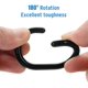 thumbnail image 4 of 24 anillos para cortina de ducha, ganchos de plástico para cortina de ducha para barra de ducha de baño, negro/blanco, 4 of 7