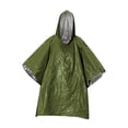thumbnail image 1 of Abbracc 2 Pcs Poncho de Pluie d'Urgence pour Adultes Cape de Pluie Manteau de Pluie Film en Aluminium Réutilisable Vert, 1 of 9