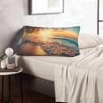 thumbnail image 6 of Gukieu Tropical Sunset Beach Scene Print Plush Pillow Cover, Hidden Zipper Pillow Protector without Pillow Core, Suitable for Bedroom, Office, Car Decoration-14"x20", 6 of 6