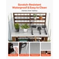thumbnail image 4 of VEVOR Potting Bench Table, Outdoor Gardening Workstation with 45 x 26 in Stainless Steel Tabletop, Storage Shelves, 4 Casters, Hooks, Garden Planting Work Station for Outside Patio, Backyard, Brown, 4 of 9