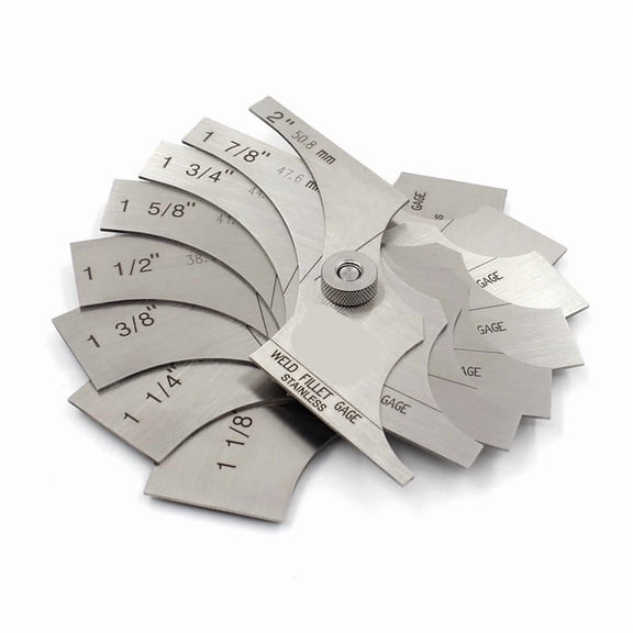 Welding Gauge Weld Fillet Gage 8 Piece Set 1~1/8- 2 28.6mm to 50.8mm Inspection Tool ,Durable Construction