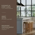 thumbnail image 5 of Maven Lane Eva Bar Stool in Weathered Oak Finish with Avanti Bone Vegan Leather, 5 of 7