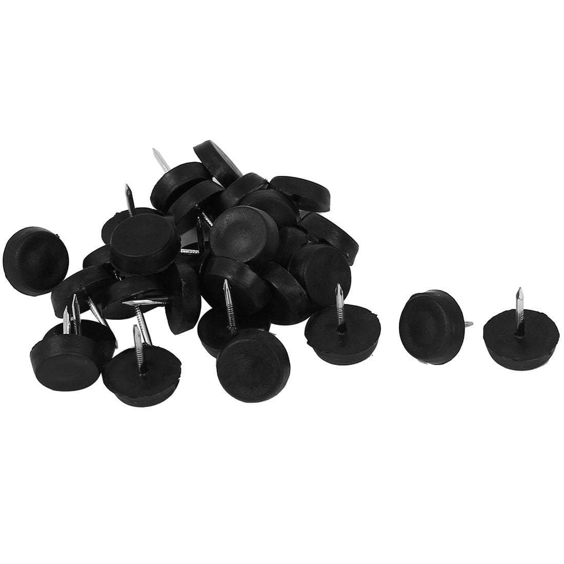 Unique Bargains 30 Pcs Antislip Plastic Round 16mm Chair Foot Cover Table Furniture Leg Protector Black