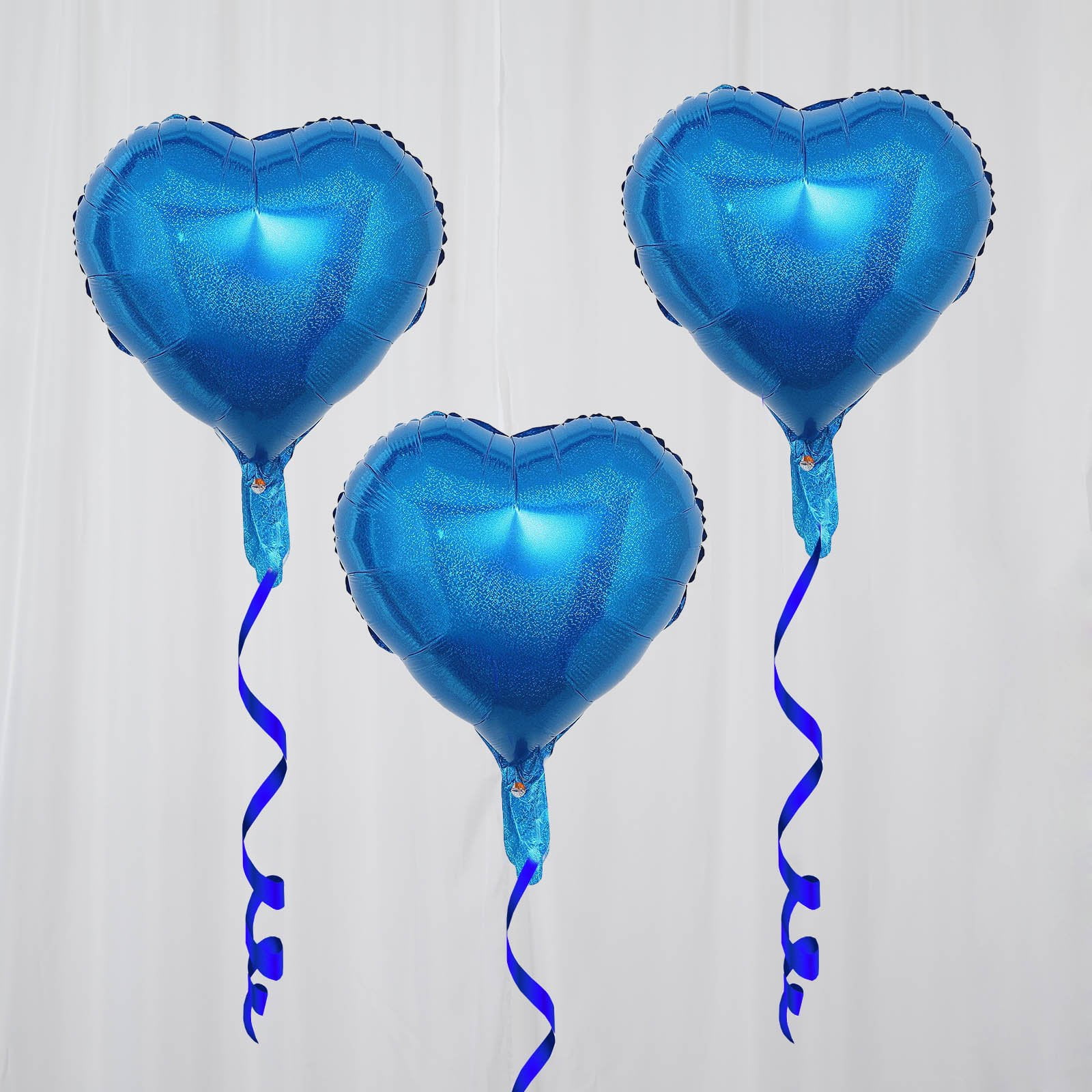 Efavormart 2 Pack 15" Royal Blue Aluminum Foil Heart Mylar Balloons
