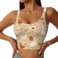 thumbnail image 3 of Goofa Autumn and Thanksgiving Printed Sports Bras for Women, High Impact Running Bra Workout Crop Tank Tops Longline Sports Bra Push up-Medium, 3 of 9