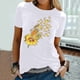 thumbnail image 1 of Puntoco Mujeres Casual Carta Impresión Mangas Cortas O-Cuello Camiseta Suelta Blusa tops Puntoco Puntoco-4068, 1 of 4