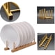 thumbnail image 5 of Estante para platos de madera de bambú, escurridor de platos, escurridor de secado, soporte de almacenamiento, organizador de gabinete de cocina para plato/plato/tazón/taza/tapa de olla/libro BANYUO Hogar, 5 of 6