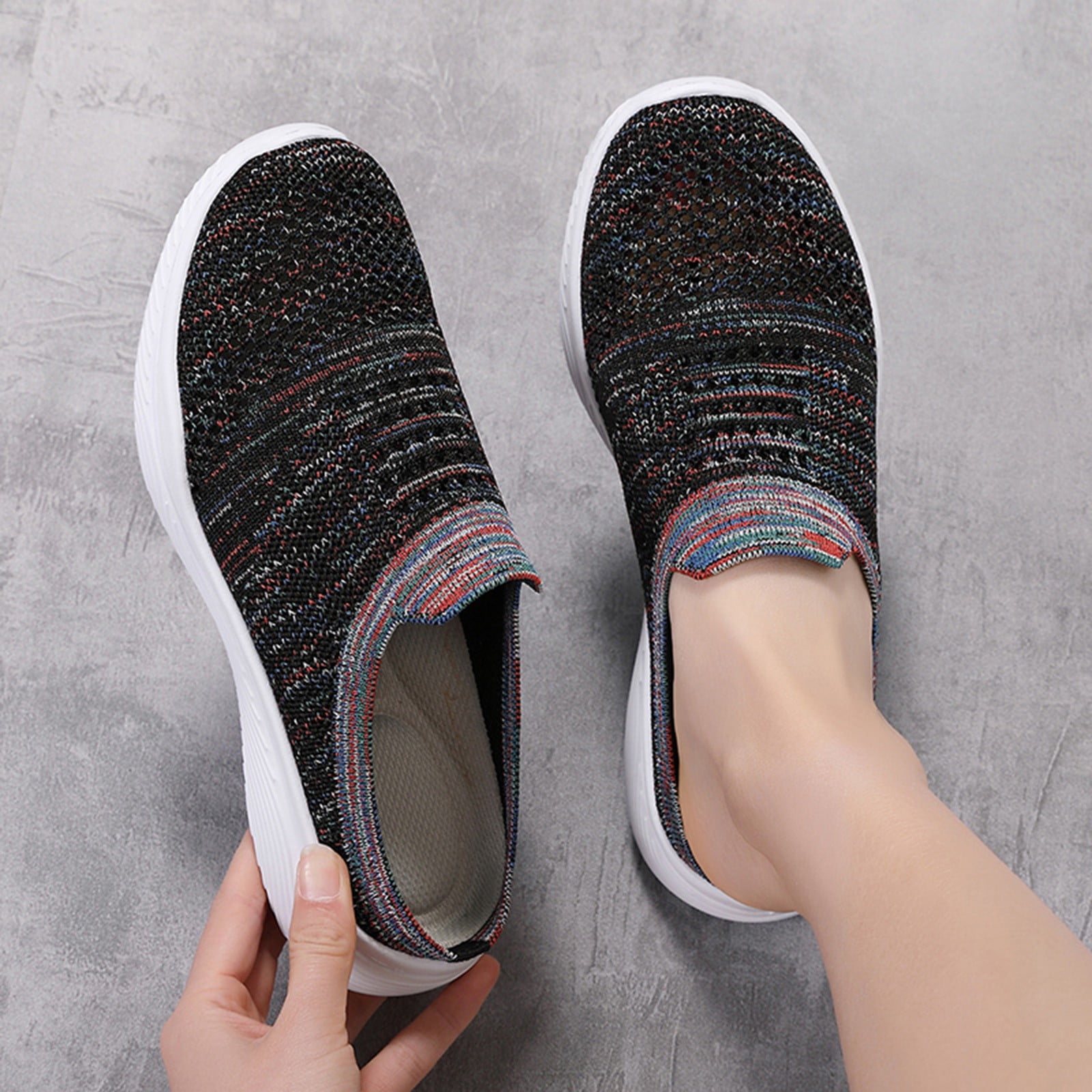 ability foolish Shine autumn winter shoes Fashion Women's Casual Shoes Breathable Slip-on Wedges  Outdoor Leisure Sneakers - Walmart.com